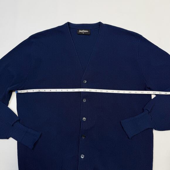 Jantzen Cardigan Sweater Mens Tall XL Blue V Neck Knit Grandpa Dad Cobain USA - Picture 5 of 9